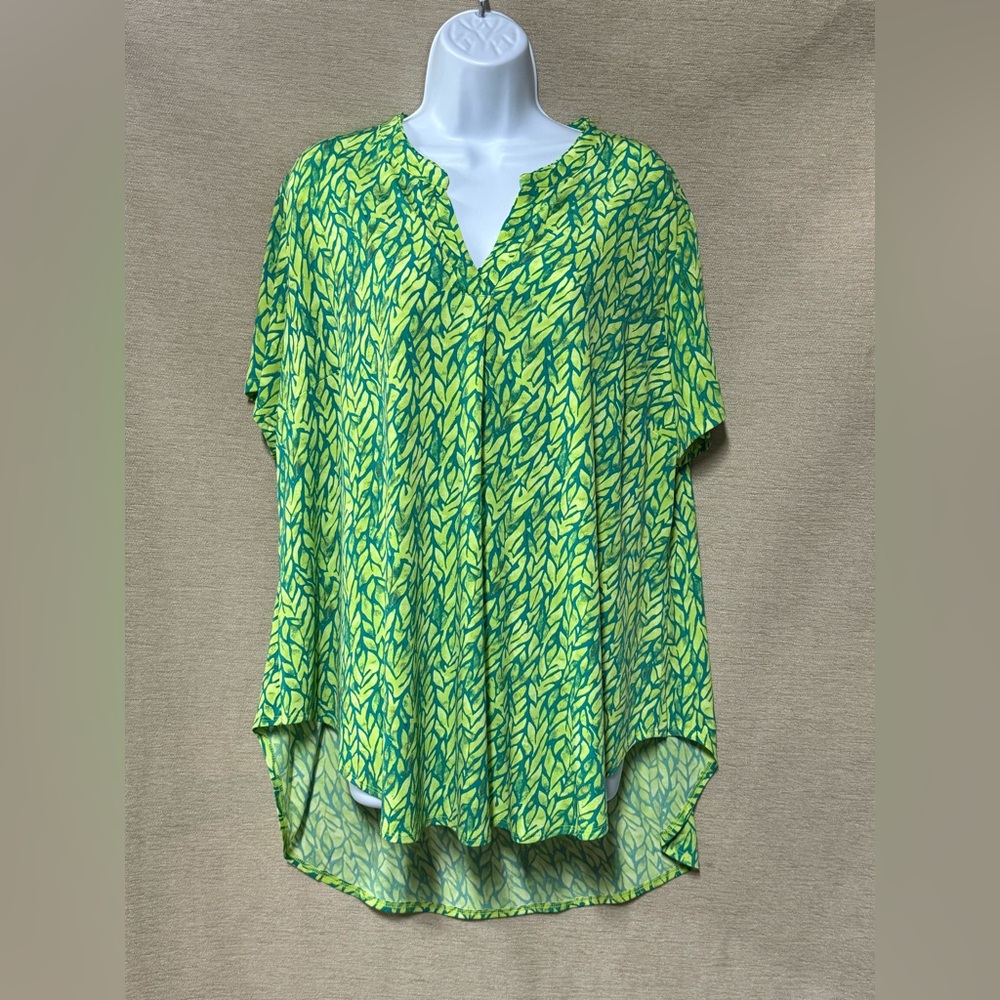 Cato Vibrant Leaf Print Women's Blouse